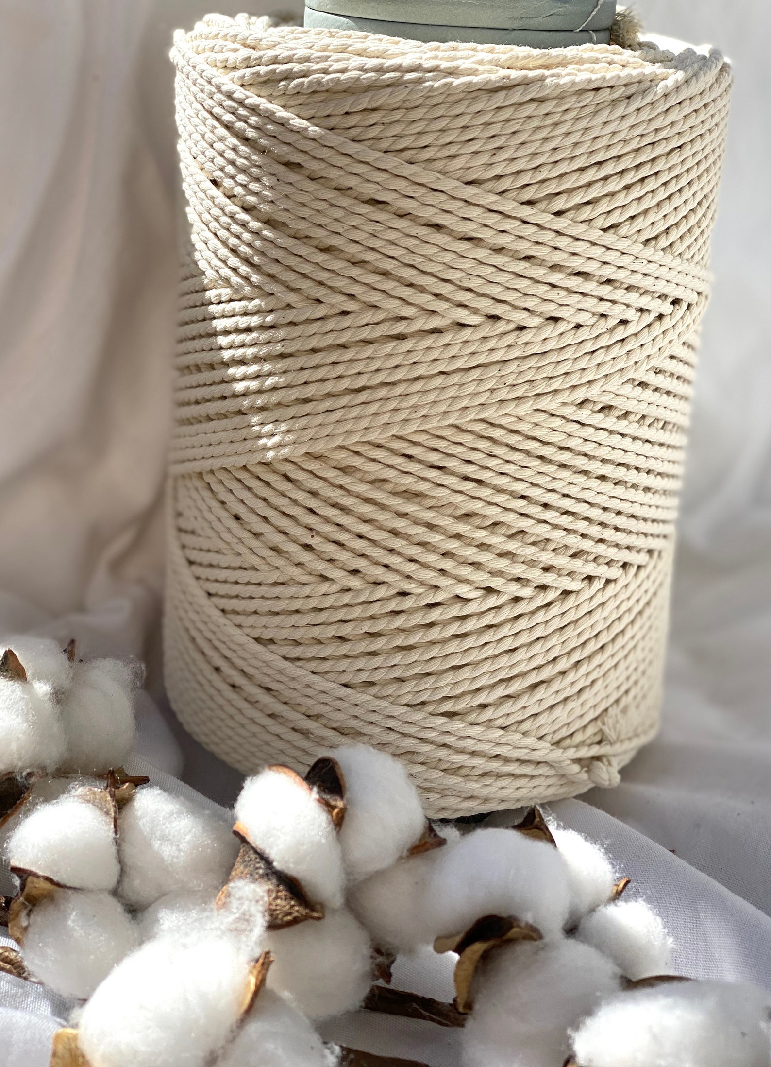 Macrame Rope 3mm Natural Cotton Two Strands 900 Ft Natural - Etsy