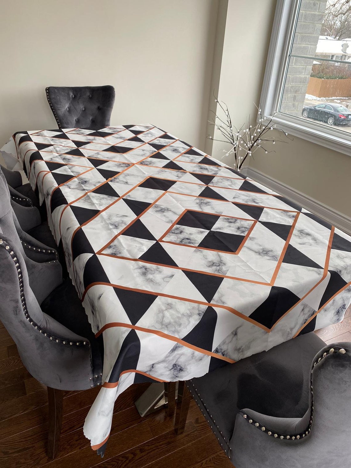 Stain Resistant Microfiber Fabric Rectangle Tablecloth. Etsy