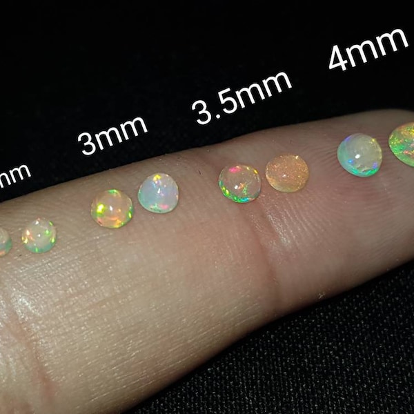 Opal round cabochon 2.5mm,3mm,3.5mm,4mm cabs fiery opal plain cabs Natural Ethiopian Opal untreated calibrated cabochon round price per pc