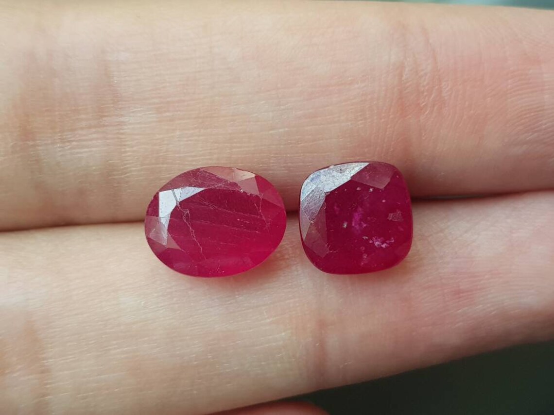 4.70cts Natural Ruby gemstone Glass filled ruby faceted ruby | Etsy