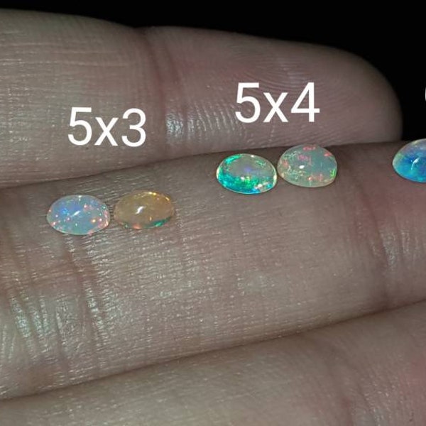 Opal oval cabochon 4x3mm to 6x4mm cabs Fiery opal plain cabs Natural Ethiopian opal untreated calibrated cabochon oval lot price per pc