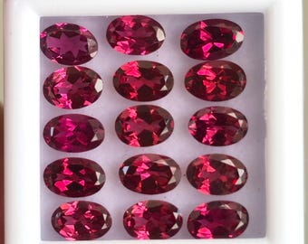 Óvalos de rodolita frambuesa calibrados / 6 x 4 mm 7 x 5 mm Naturales sueltos facetados / Tanzania / Fabricación de joyas