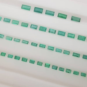 100%Natural Emerald baguette 3x2mm to 6x3mm Zambian emerald vibrant green emerald untreated glistening baguette emerald price per pc