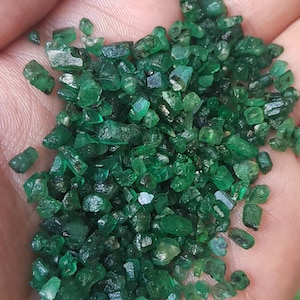 Aesthetic EMERALD Raw Natural emerald rough for Bohemian jewelry Emerald loose 3mm to 9mm untreated Uncut Emerald raw crystal jewelry green