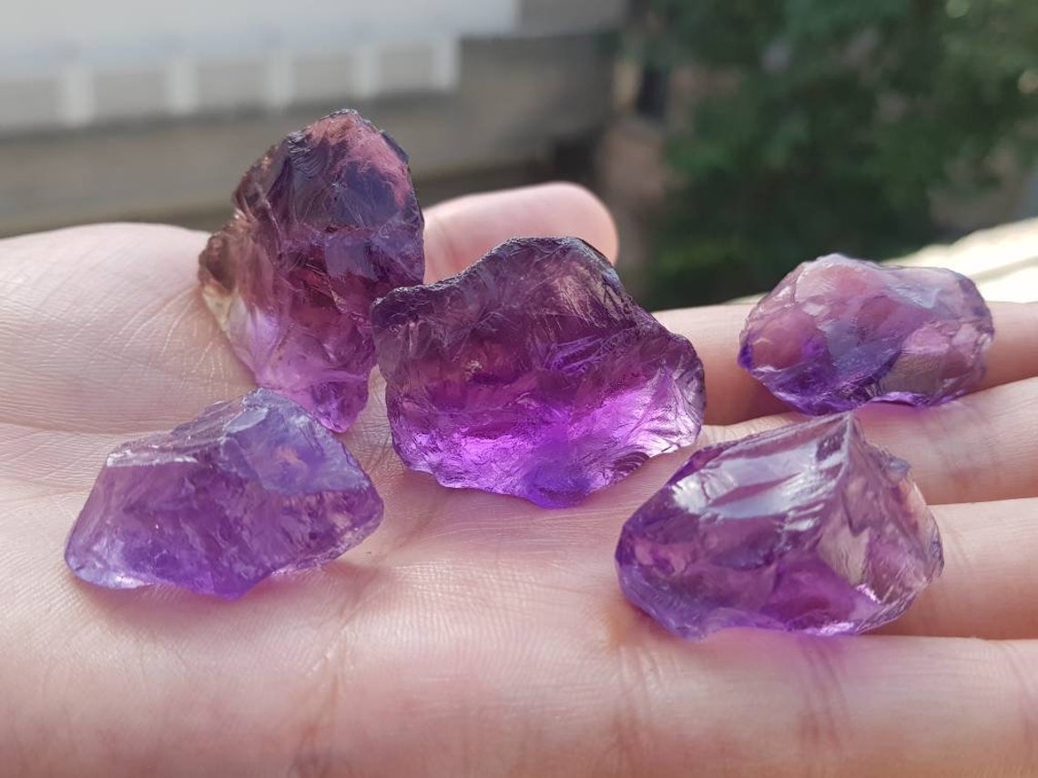 Amethyst rough Natural Brazilian amethyst raw stone High Etsy