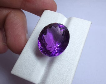 21.55cts Amethyst oval cut Natural amethyst Brazilian untreated  AAA quality vibrant purple loose loupe clean Exceptional gemstone for ring.