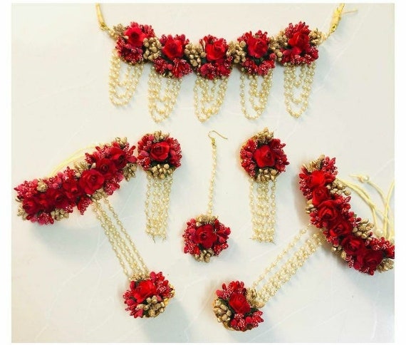 Flower earrings store for haldi