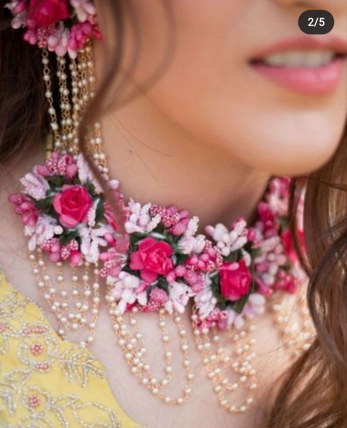 Multi Color Handmade Floral Jewelry Flower Jewelry Necklace Earrings ...