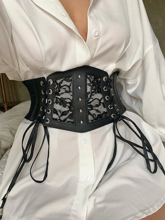 Black Lace Corset Belt Etsy Australia