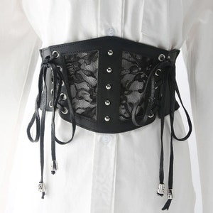 Black Lace Corset Belt - Etsy