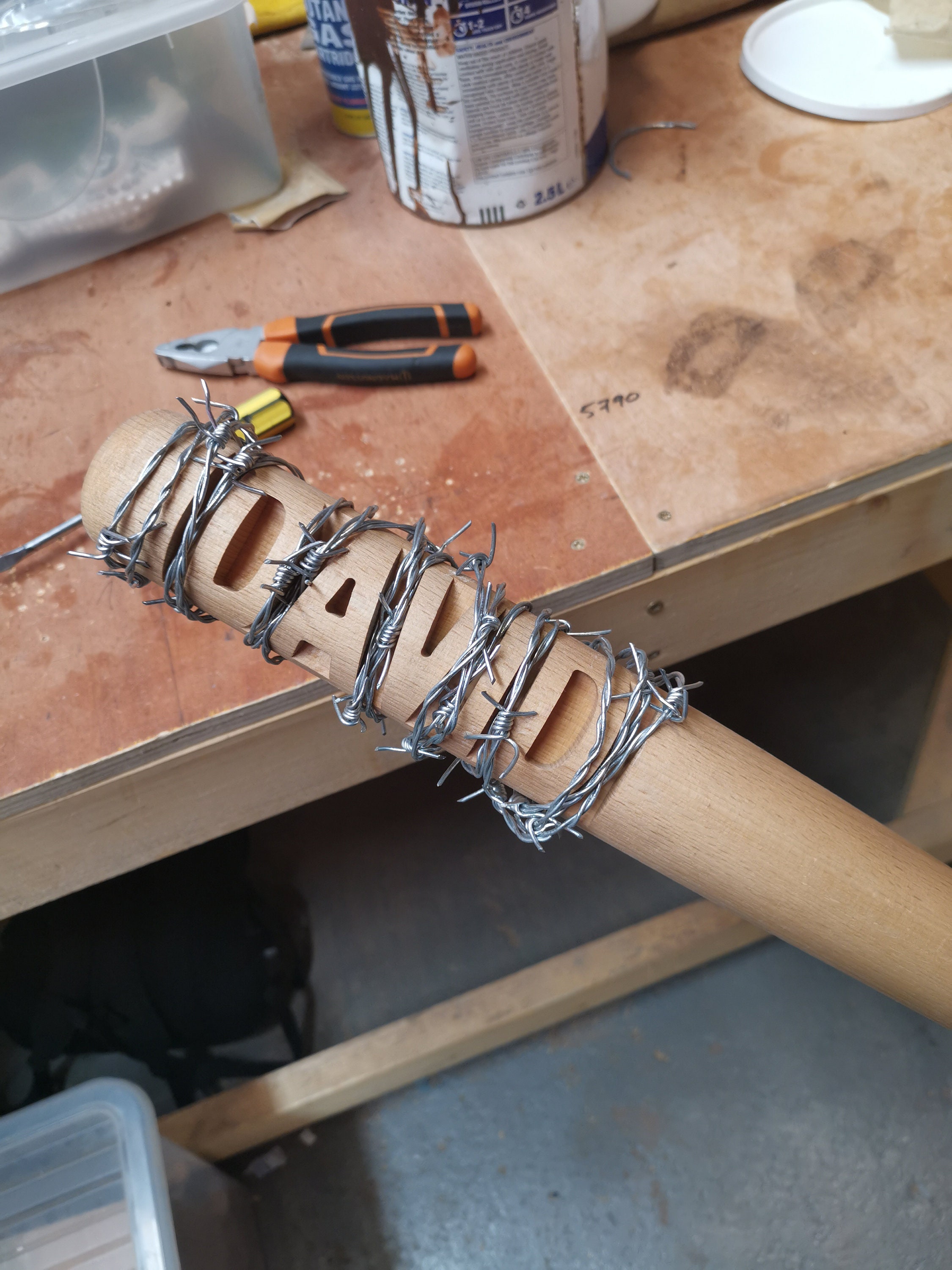 Custom carved Barbwire Baseball Bat Real Barbed wire zombie Etsy
