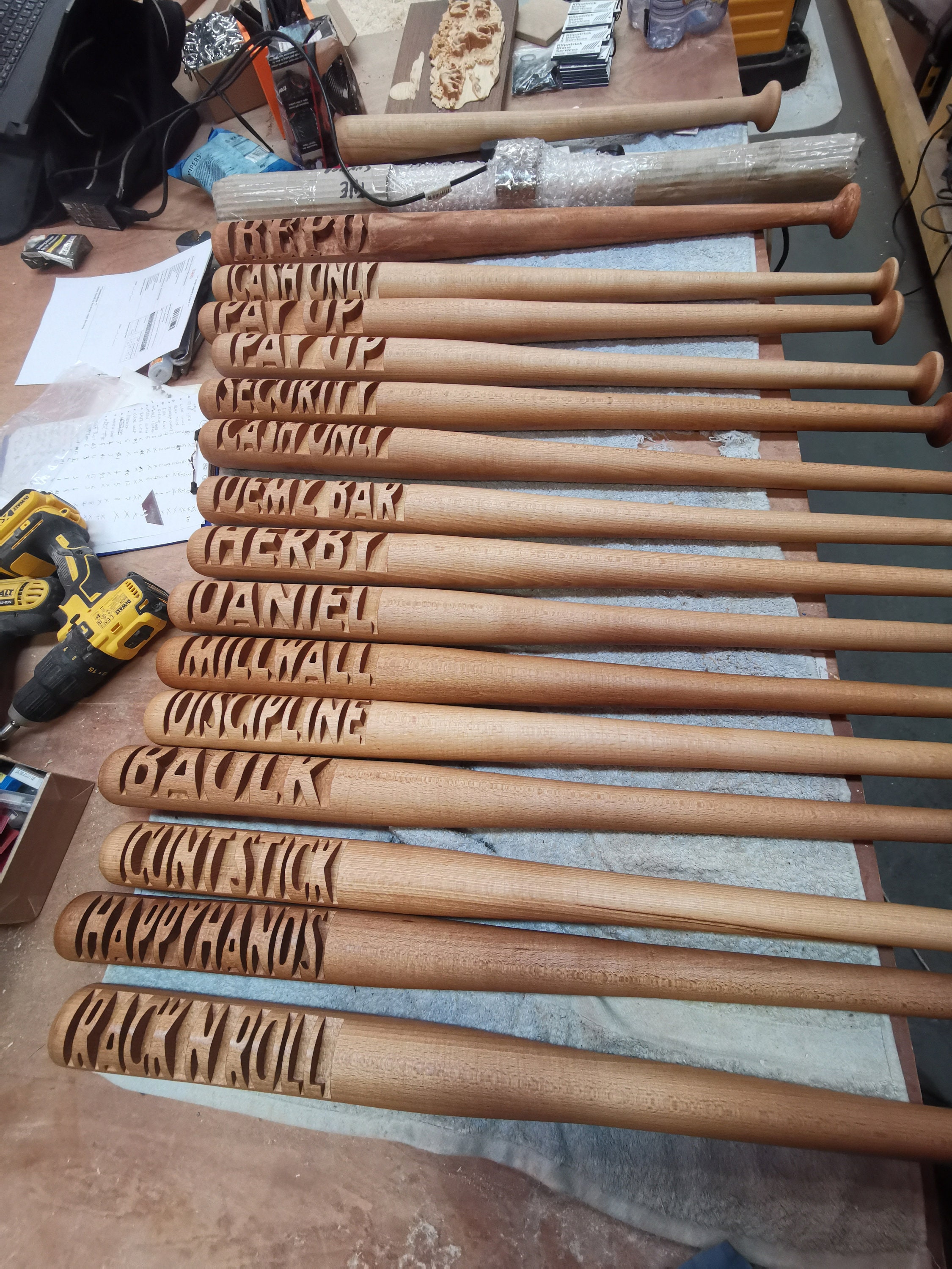 Custom Carved Baseball Bat Personalized Gift for Dad Him Man Etsy