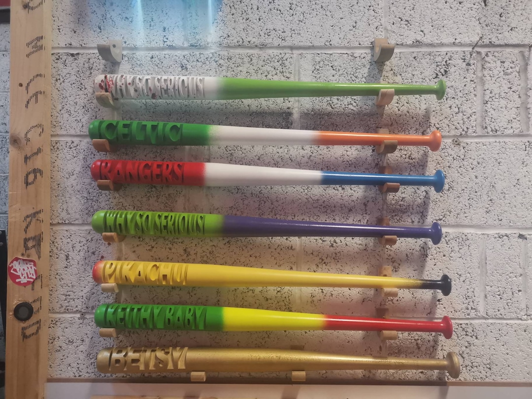 PAINTED Custom Carved Baseball Bat Personalized Gift Wooden Etsy