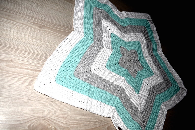 Crochet STAR NURSERY RUG Bedroom Handmade Home Hecor Living Etsy