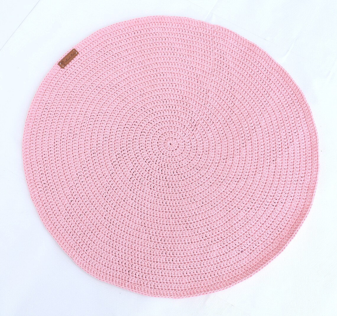 Powdery pink round rug SMALL ROUND RUG Washable rug for Etsy