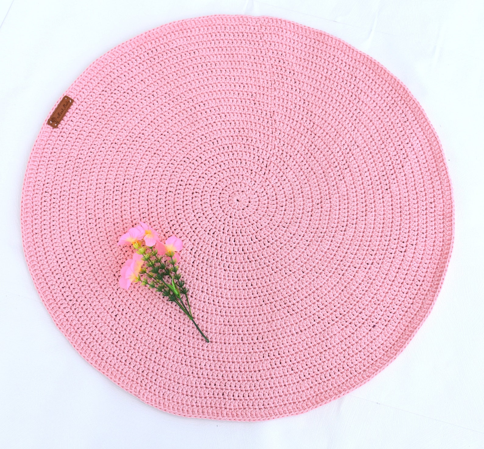 Powdery pink round rug SMALL ROUND RUG Washable rug for Etsy