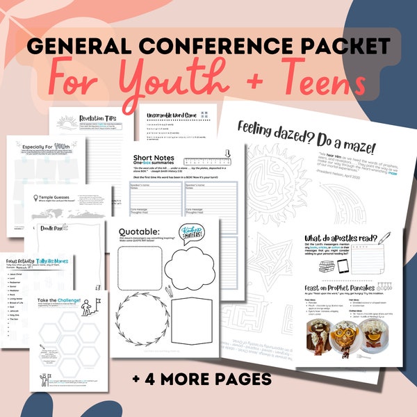 Youth and Teen General Conference Notes and Activities Bundle