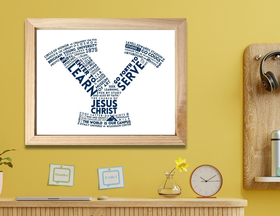 BYU Retro Logo Word Art