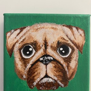 Smol Pug (4&quot; x 4&quot; acrylic painting)