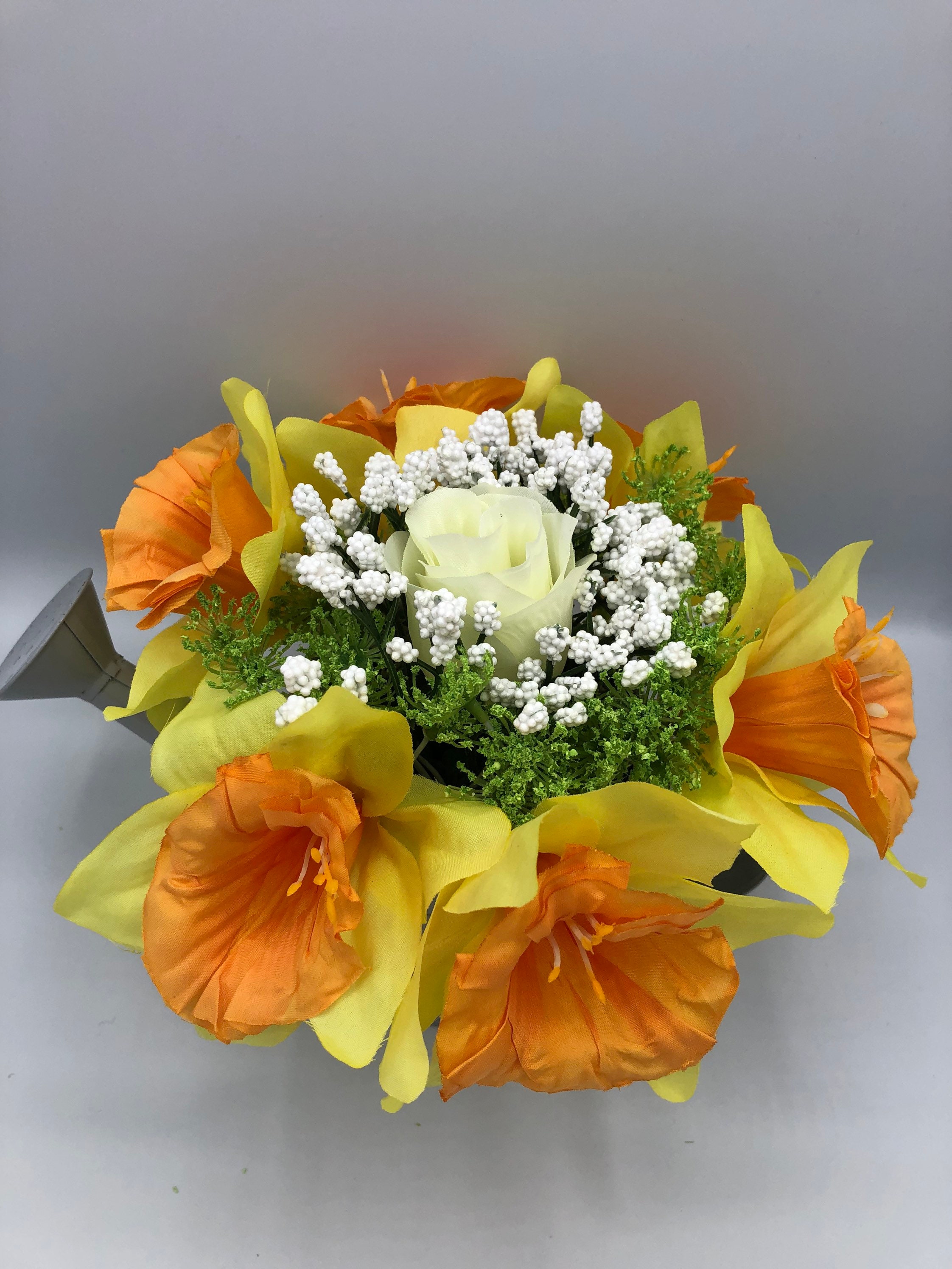 Artificial spring flowers in watering can Etsy