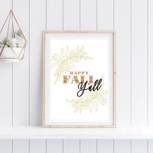 Happy Fall Yall Wall Art Printable Fall Wall Art Autumn Wall Art ...
