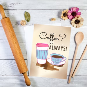 Coffee Quote Art Print: Coffee Bar Sign, Gallery Wall (Digital Prints)