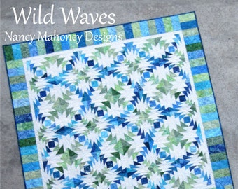 Wild Waves quilt pattern (PDF digital download)