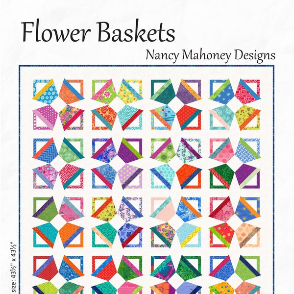 Flower Baskets quilt pattern (PDF digital download)