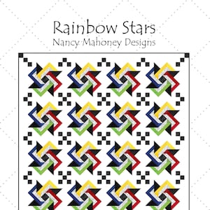 Rainbow Stars quilt pattern (paper copy)