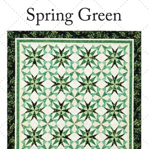 Padrão de colcha verde primavera (download digital em PDF), blocos de base de papel remendado