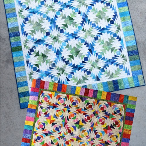 Electric Blue Quilt Pattern paper Copy Etsy