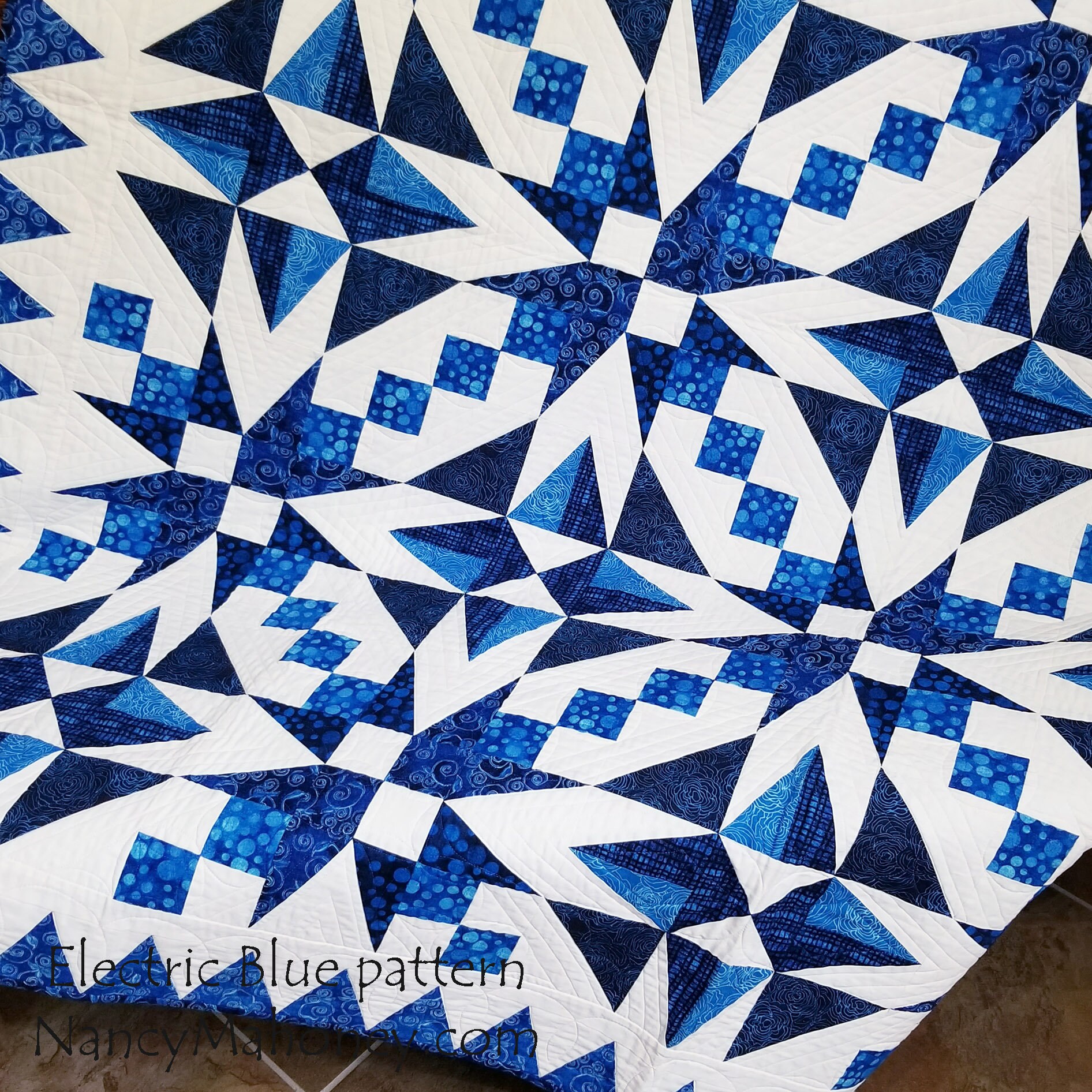 Electric Blue Quilt Pattern paper Copy Etsy
