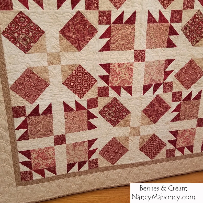 Berries & Cream Quilt Pattern paper Copy Etsy