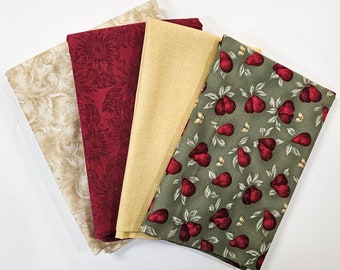 Tuscan Harvest fabrics by Nancy Mahoney for Clothworks, 1 yard each of 4 coordinating prints (4 yds total), 100% cotton quilting fabrics