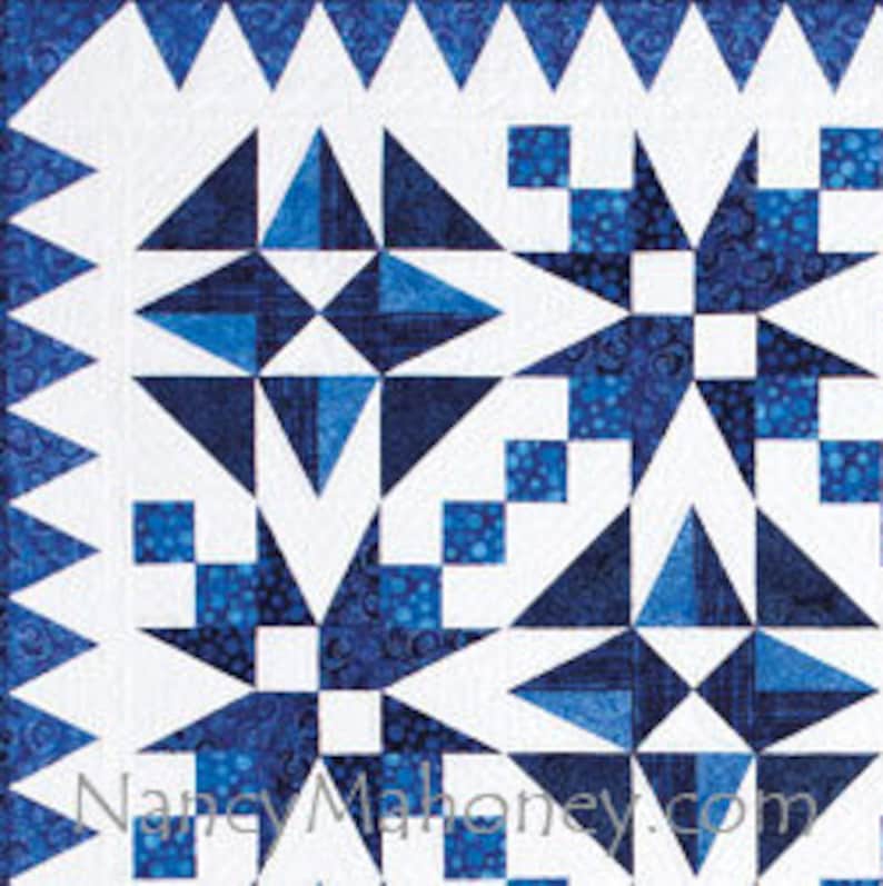 Electric Blue Quilt Pattern paper Etsy