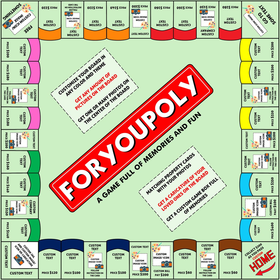 Custom Board Game Print it YOURSELF Complete Customization Etsy
