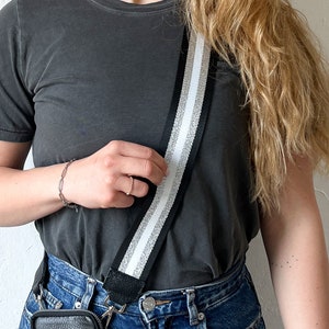 Black Bag Strap, wide shoulder strap, shoulder strap for fanny packs & small handbags, patterned bag strap, crossbody interchangeable strap