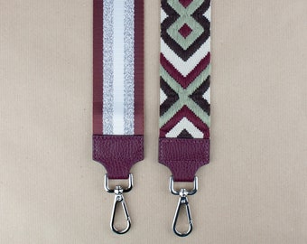 Bag strap red, wide shoulder strap, shoulder strap for bum bags & small handbags, patterned bag strap, crossbody replacement strap