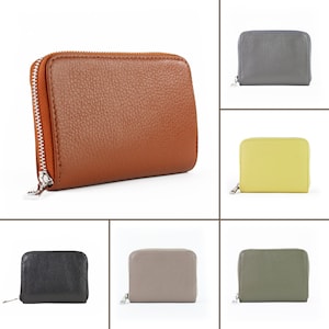Cartera de piel para mujer, cartera personalizada, cartera con muchos compartimentos, cartera, regalo para novia