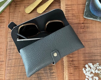 Leather sunglasses case, gray glasses case, glasses case, leather case for glasses, glasses case, leather pencil case, small gift