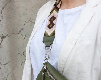 Taschengurt, breiter Schultergurt, Umhängegurt für Bauchtaschen und kleine Handtaschen, gemusterter Taschenriemen, Boho Stoff Bag Strap