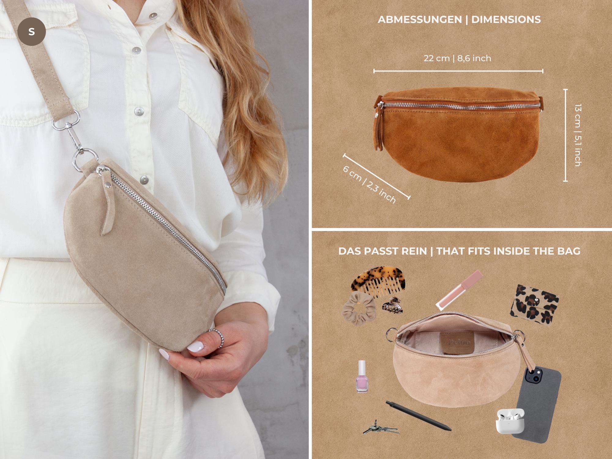 Fanny Pack Suede for Women, Belt Bag With Wide Interchangeable