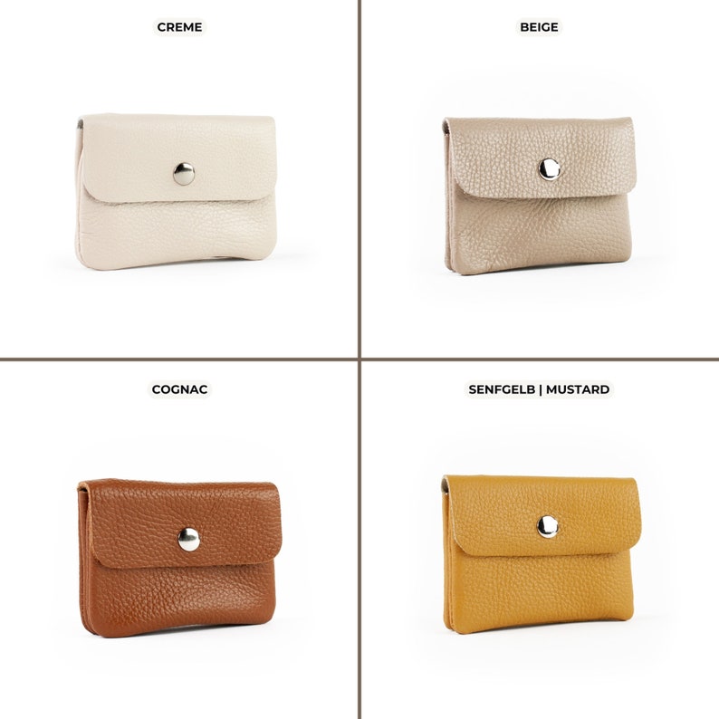 four different types of purses on a white background