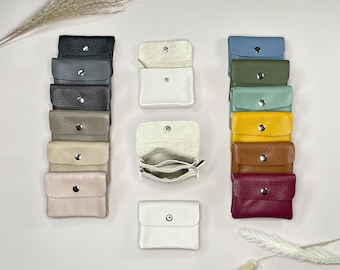 Cartera de piel para mujer, cartera personalizada, cartera pequeña, monedero, regalo novia, regalo hija