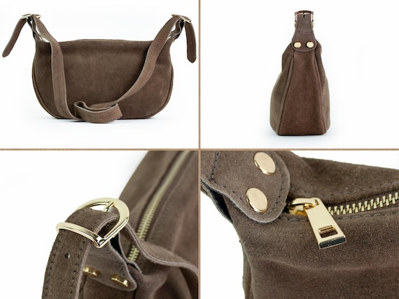 Suede Shoulder Bag for Women, Leather Shoulder Bag, Personalized