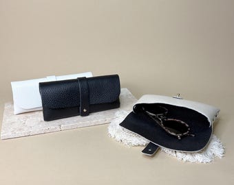 Sonnenbrillen Etui aus Leder für Damen & Herren, Brillenetui personalisiert, Lederhülle für Brillen, Brillen Schutzhülle, Geschenk