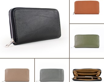 Large wallet, leather wallet, large purse, purse, wallet with many compartments, gift for her, Mother's Day gift