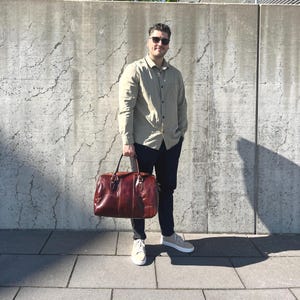 Leather travel bag for men, large weekender personalized, weekend bag, vintage sports bag, overnight bag, gift father