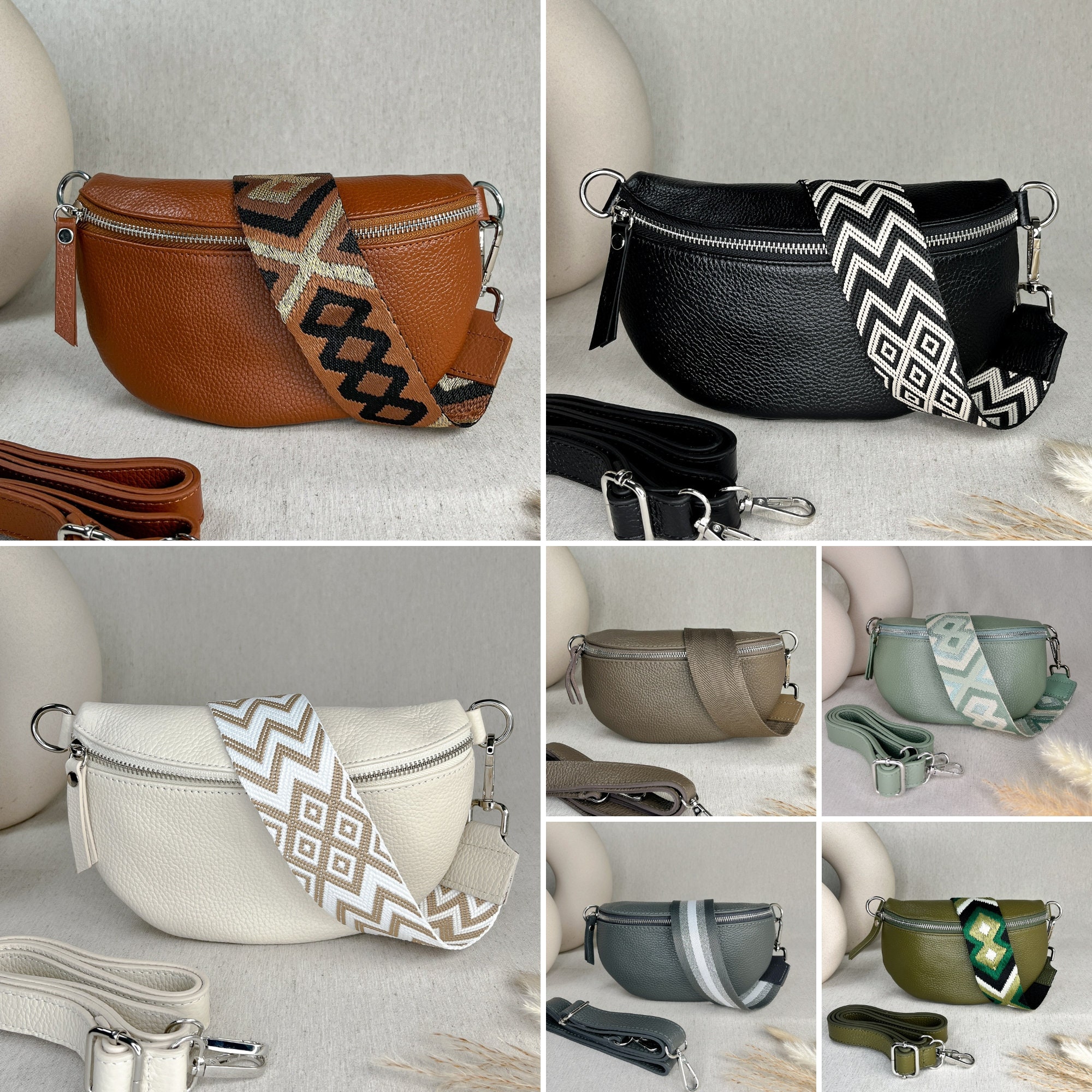 Leather Fanny Pack Ladies Belt Bag With Wide Interchangeable Strap Crossbody Bag Personalized Shoulder Bag Bum Bag Gift for Her Etsy