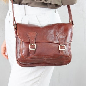 leather crossbody bag for women, leather shoulder bag, vintage handbag, vintage purse, saddle bag, gift hor her, handmade gift, gift women